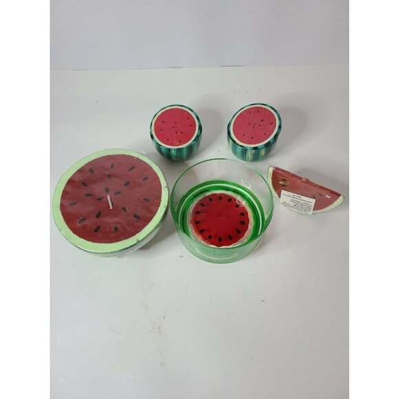 WATERMELON Candle & Container Holder Lot of 5 - Picture 1 of 11